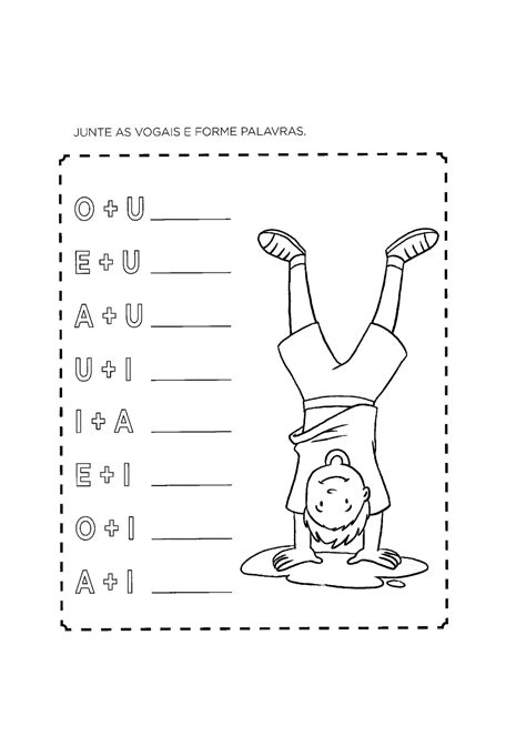 Atividade Com Encontros Vocálicos Para Educação Infantil