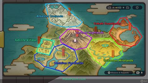 All Areas In Hisui Pokemon Legends Arceus Full Hisui Map Pokepatch