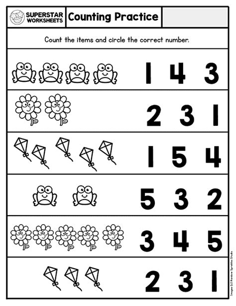 Counting Kindergarten Worksheet Printable Kindergarten Worksheets