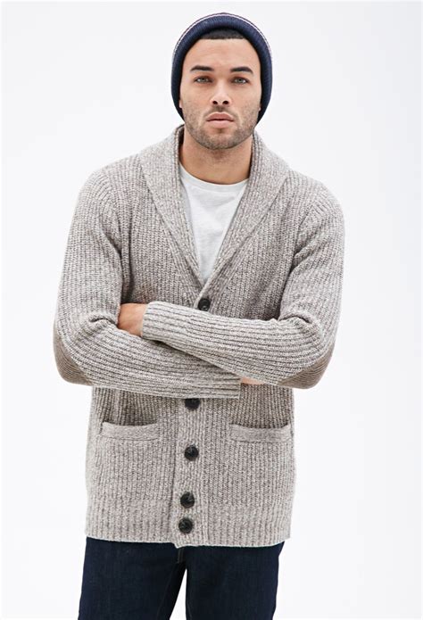 Marled Shawl Collar Elbow Patch Cardigan 21 Men 2000100877 Elbow Patch Sweater Elbow
