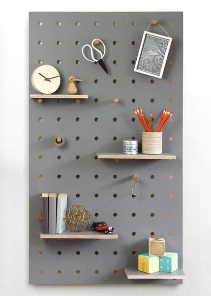 Peg It All Pegboard Wall Mounted Storage Panel In Grey