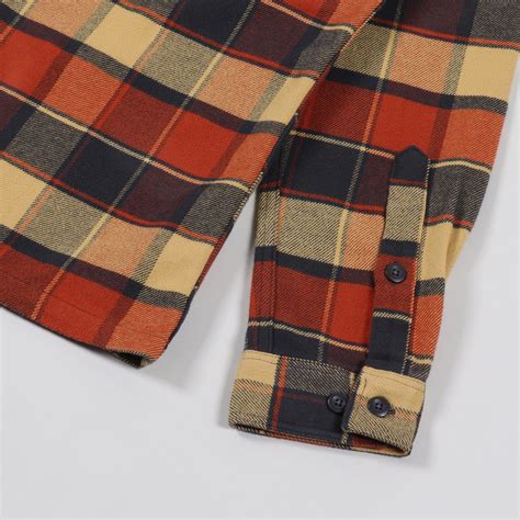Patagonia Long Sleeve Fjord Flannel Shirt Plots Burnished Red