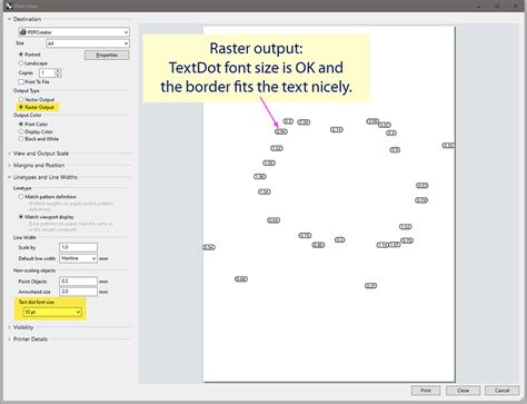 Vector Raster Output Textdot Font Size Discrepancy Rhino For Windows