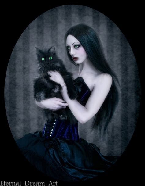 Gothic Cat Girl Art Gothique Fantasy Nymphe