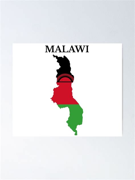 Malawi Map Flag Poster By Marosharaf Redbubble