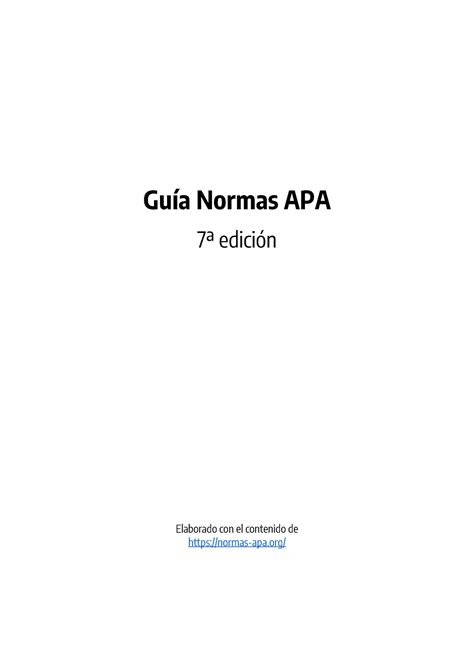 Guia Normas Apa 7ma Edicion Para Los Alumnos De La Unad Guía Normas