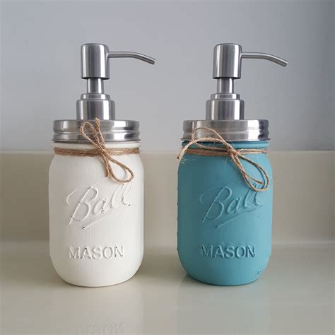 Mason Jar Soap Dispenser Farmhouse Bathroom Rustic Bathroom Etsy