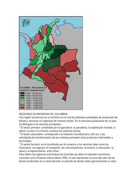 Regiones Economicas De Colombia Pdf Sector Terciario De La Economía