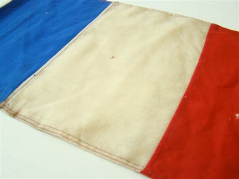 Antique French Flag Tattered Flag Blue White Red Flag