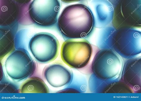 Abstract Colored Micro Cells In Liquid Background Stock Image Image
