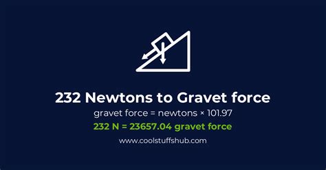 Convert 232 Newtons To Gravet Force 232 N To Gravet Force Conversion