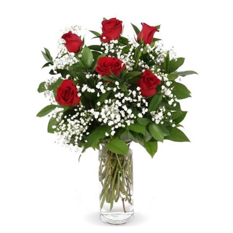 6 Red Roses Vase In 2020 Order Flowers Online Beautiful Bouquet Of Flowers Flowers Online
