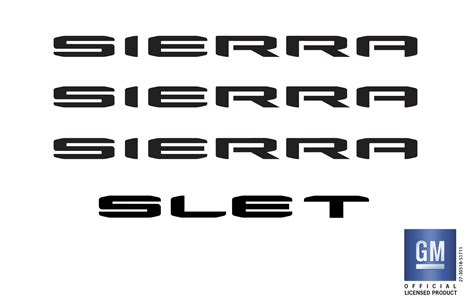 Gmc Sierra Truck Sle Slt Emblem Overlay Decal Letters Black 2019 2022