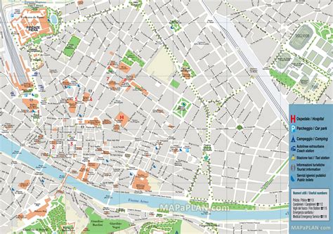Florence Attractions Map Pdf Free Printable Tourist Map Florence