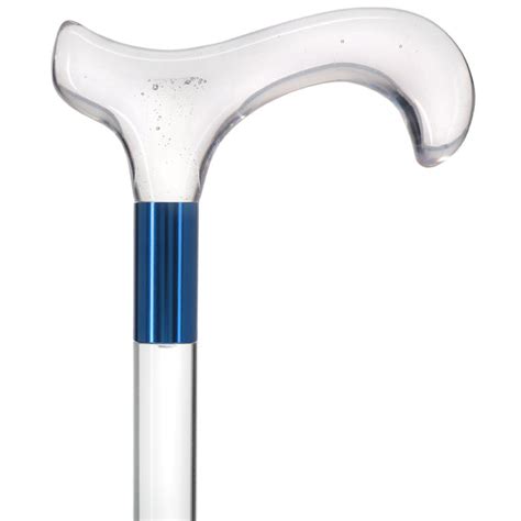 Clear Lucite Derby Handle Walking Cane With Lucite Shaft And