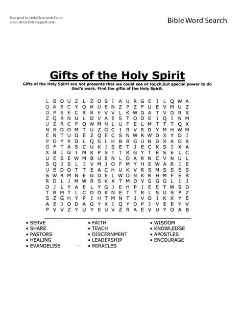 Online Bible Word Search Printables On Ts Of Holy Spirit Mary