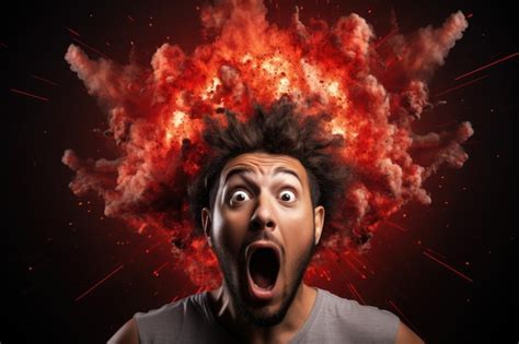 Premium Ai Image Mind Blowing Shocked Man With Explosion On Their