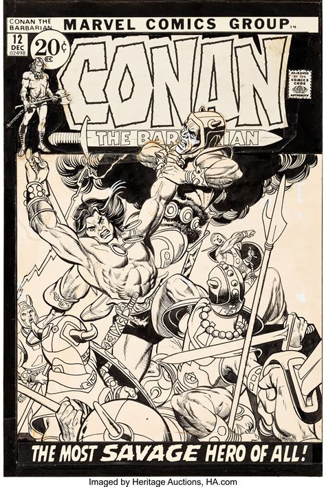 Gil Kane Conan The Barbarian 12 Cover Original Art Marvel Lot 91054 Heritage Auctions