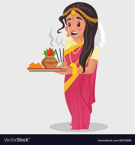 Indian Tamil Woman Cartoon Royalty Free Vector Image