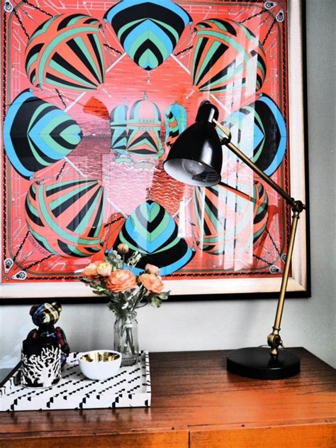 I'm going to have to try this. framed Hermes scarf via Tumblr | Framed wall art, Nursery wall art, Gallery wall