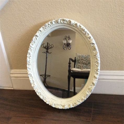 Pretty Oval Mirror White Mirror Ornate Framed By Shabbyshores