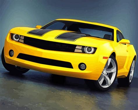 Yellow Camaro Paint By Numbers Pbn Canvas Paint By Numbers