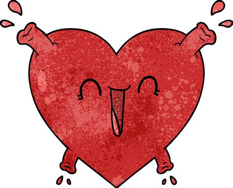 Vector Heart Character In Cartoon Style 13809376 Vector Art At Vecteezy
