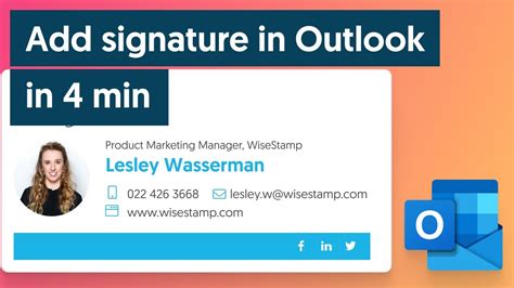 Add Email Signature In Outlook With Outlook Signature Creator YouTube