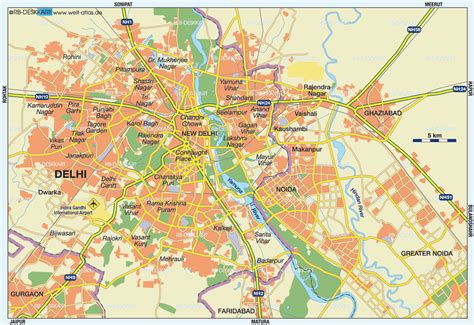 Map Of Delhi City In India Welt Atlasde