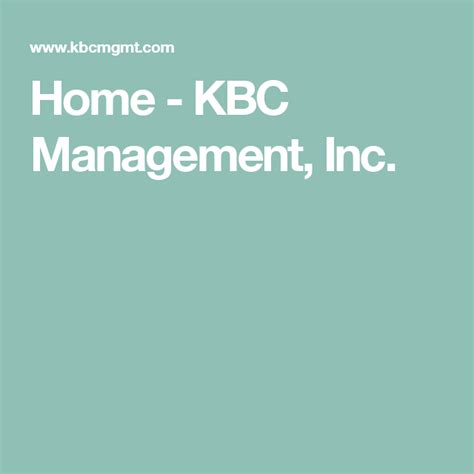 Home Kbc Management Inc Management Property Management