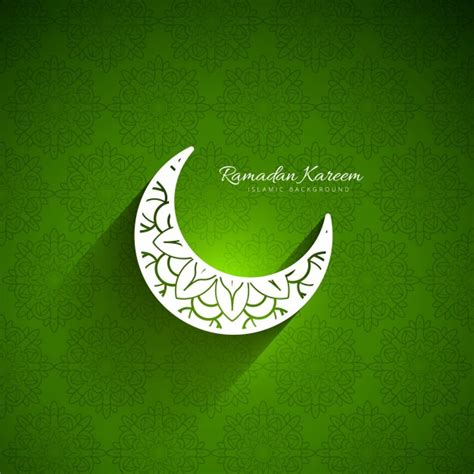 Green Background Of Ramadan Kareem With Moon Vector Free Download