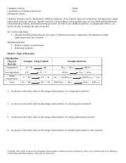 Four common types are synthesis, decomposition, single replacement and double replacement. Chem115POGILWorksheet03_000 - Chem 115 POGIL Worksheet Week 3 Compounds Naming Reaction ...