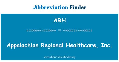 Arh Definici N Appalachian Regional Healthcare Inc Appalachian Regional Healthcare Inc