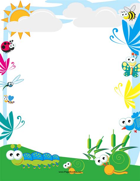 Cuteinsectborder Borders For Paper Page Borders Clip Art Borders
