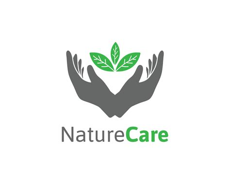 Nature Care Logo With Leaf And Hand Illustration 24317058 Vector Art At
