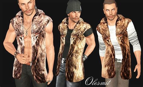 My Sims 3 Blog Fur Vest For Males By Olesmit