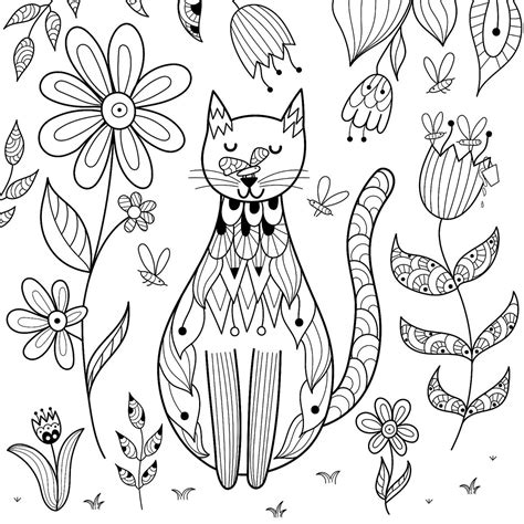 Printable Colouring Pages Cat Coloring Pictures Of Cats And Kittens Of