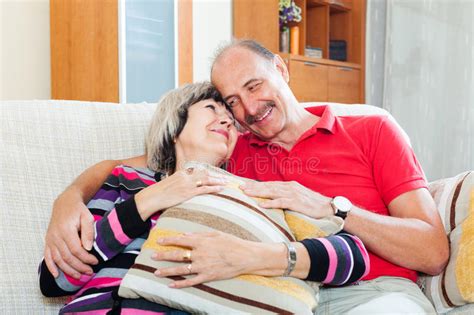 Loving Casual Senior Couple Together Stock Photo Image Of Relaxation