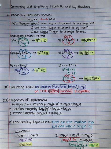 Logarithm notes : Handwriting