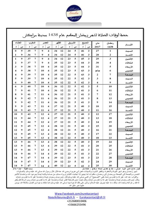 Horaire de prière pour la ville de alger. Horaire priere Ramadan Marrakech - Fichier PDF