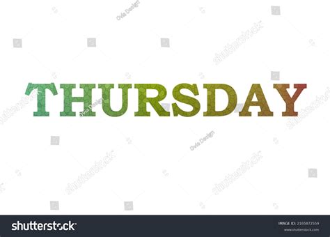 Thursday Colorful Typography Text Banner Vector Stock Vector Royalty