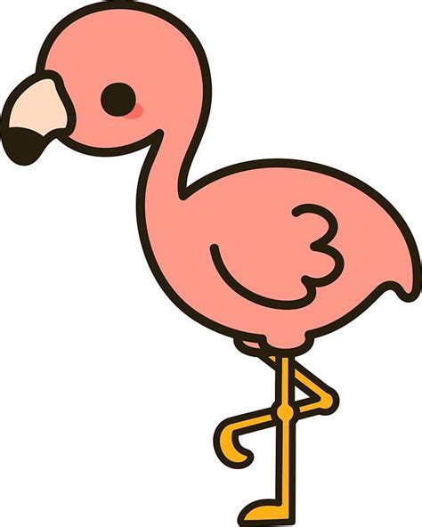 Cute Flamingo Sticker By Peppermintpopuk Cute Easy Drawings Cute