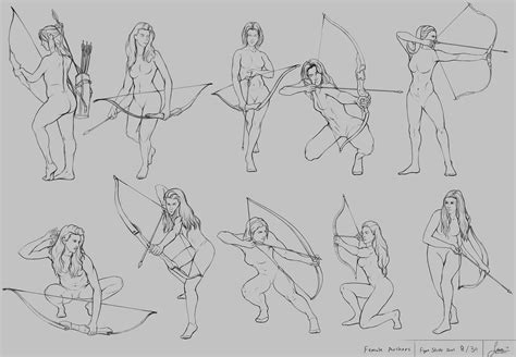 Figure Drawing Part Female Archers V By Rainwalker Figure