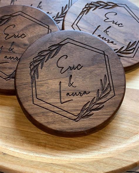 Personalized Wood Coasters Engraved Coasters Custom Wood Etsy