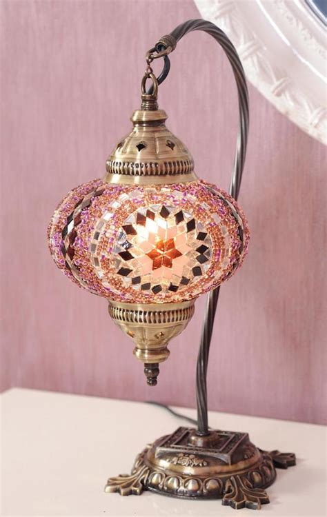 Turkish Moroccan Mosaic GooseNeck Table Bedside Lamp Etsy 日本 モザイク