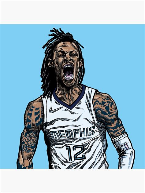 Ja Morant Shouting Sticker For Sale By Luckymong Redbubble