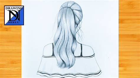 Easy Way To Draw Girl Ponytail Hair Beginner Simple Drawing Tutorial Sketches Pencil Drawing