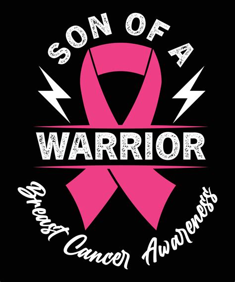 Son Of A Warrior Breast Cancer Awareness Tshirt Design 16202493 Vector