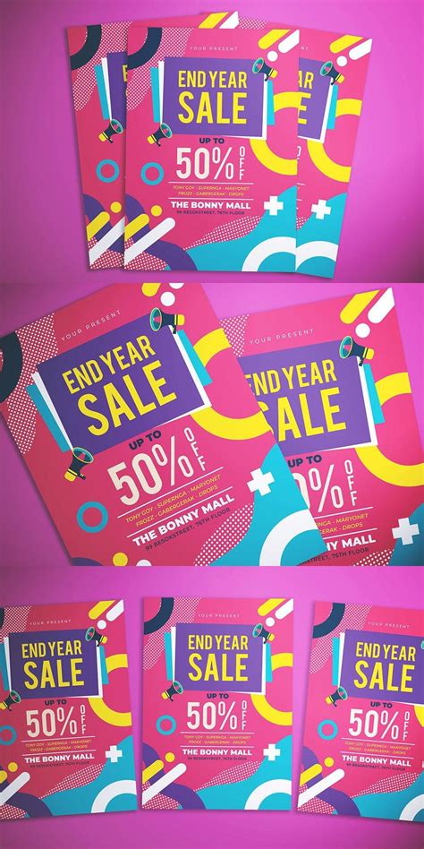 This excellent selection contains 12 corporate flyers, 18 fashion flyers and 5 flyers for other purposes such as travel, event, music, etc. Memphis End Year Sale Flyer in 2020 (With images) | Sale flyer, Flyer, Flyer template