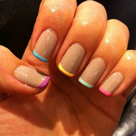 Rainbow French Manicure Nails Inspiration Nails Manicure